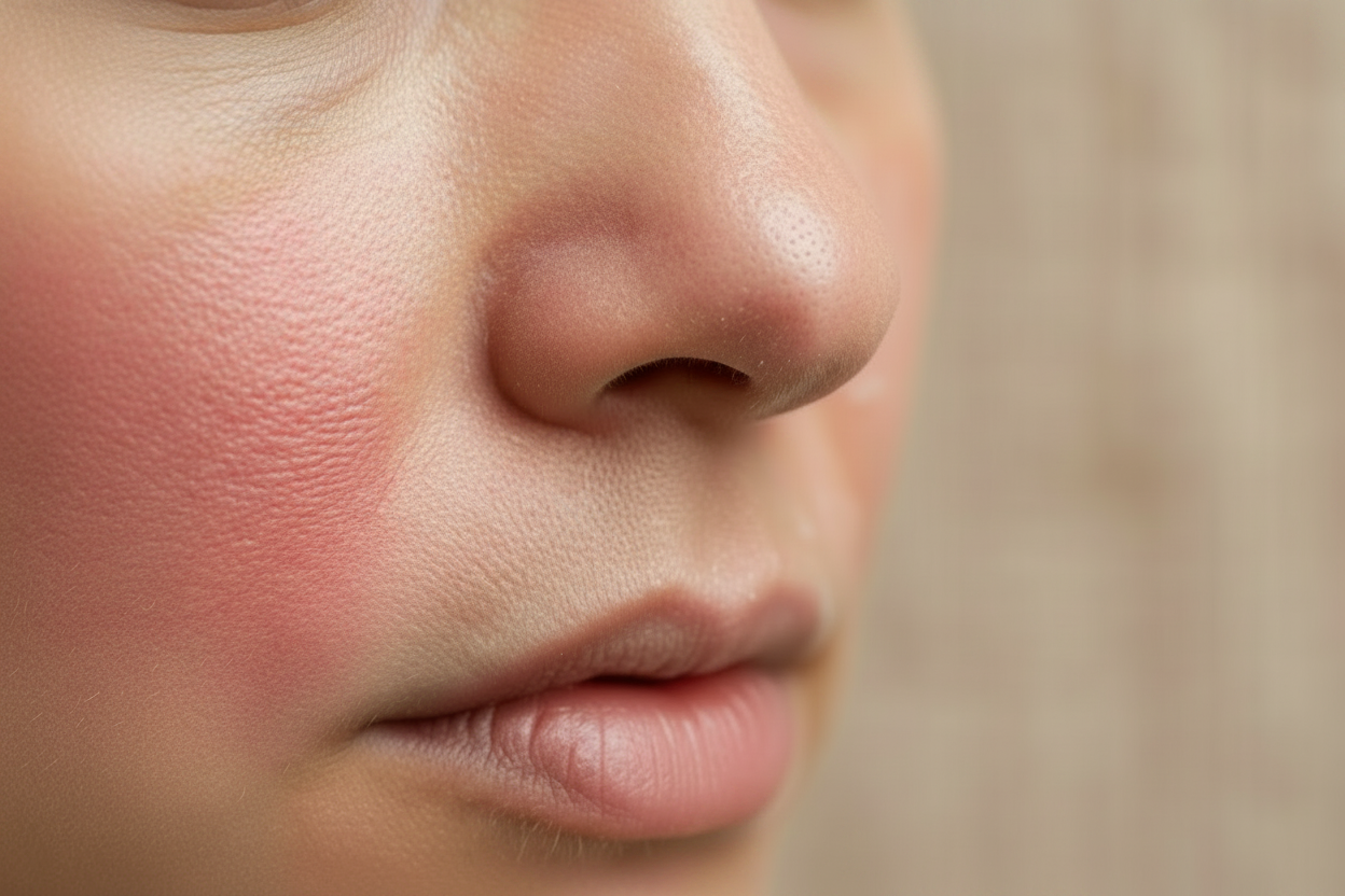 Close-up of dry, dehydrated skin showing barrier damage